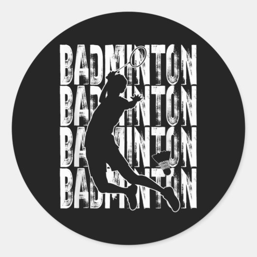 Badminton Lovers Theme Graphic Design  Runder Aufkleber (Vorderseite)
