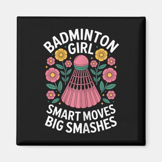 Badminton Mädchen Shuttle Lustig Badminton  Magnet (Vorne)