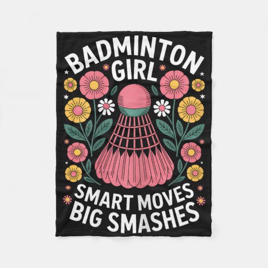 Badminton Mädchen Shuttle Lustiges Badminton Fleecedecke (Vorderseite)
