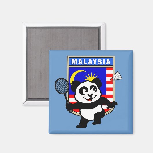 Badminton Malaysia Panda Magnet (Vorderseite/Rückseite)