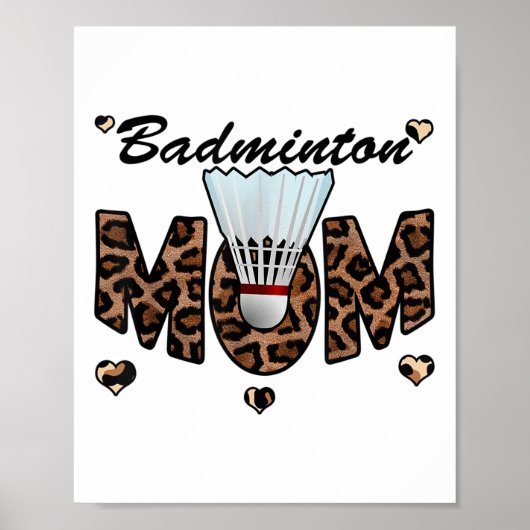Badminton Mama Leopard Funny Badminton Mama Mütter Poster (Vorne)