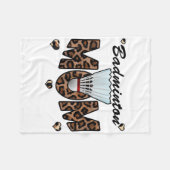 Badminton-Mama Leopard Lustige Badminton-Mama Mütt Fleecedecke (Vorderseite (Horizontal))