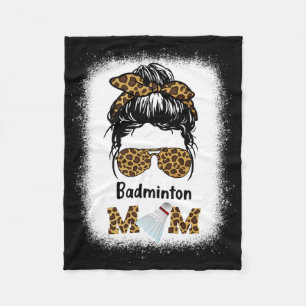 Badminton Mama Leopard Print Women Shuttle Fleecedecke