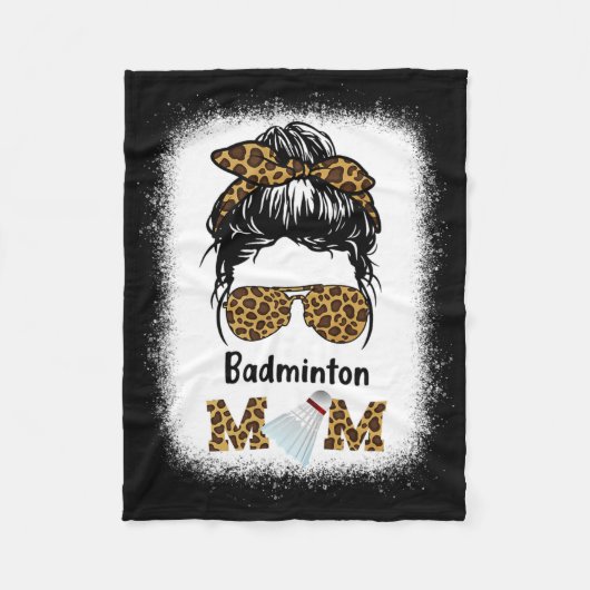 Badminton Mama Leopard Print Women Shuttle Fleecedecke (Vorderseite)