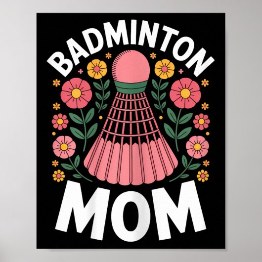 Badminton-Mama-Shuttle Lustiges Badminton Poster (Vorne)