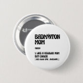 Badminton-Mama-Spieler-Shuttle Button (Vorne & Hinten)