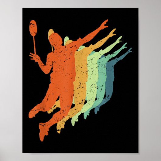 Badminton, Männer Kinder, Retro, Vintag, Badminton Poster (Vorne)
