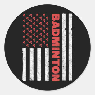 Badminton-Mannschaft Amerikanische Flagge USA Badm Runder Aufkleber