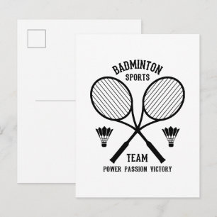 Badminton-Mannschaft Einladungspostkarte