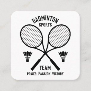 Badminton-Mannschaft Quadratische Visitenkarte