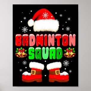 Badminton-Mannschaftskostüm Weihnachten Spieler Te Poster