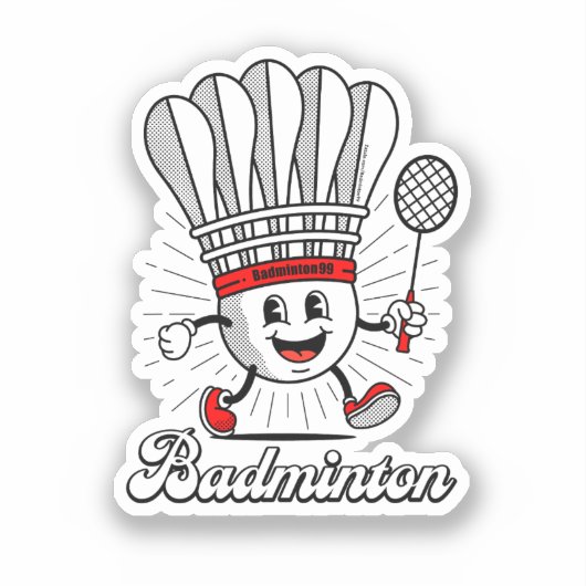 Badminton Mascot Classic Aufkleber (Vorderseite)