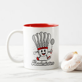Badminton Mascot Classic Zweifarbige Tasse