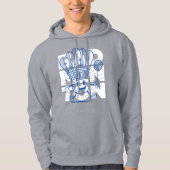 Badminton-Maskottchen OVERPRINT Hoodie (Vorderseite)