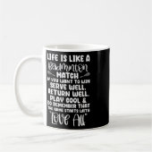Badminton Match Sport Player Racket Shuttle Games Kaffeetasse (Links)
