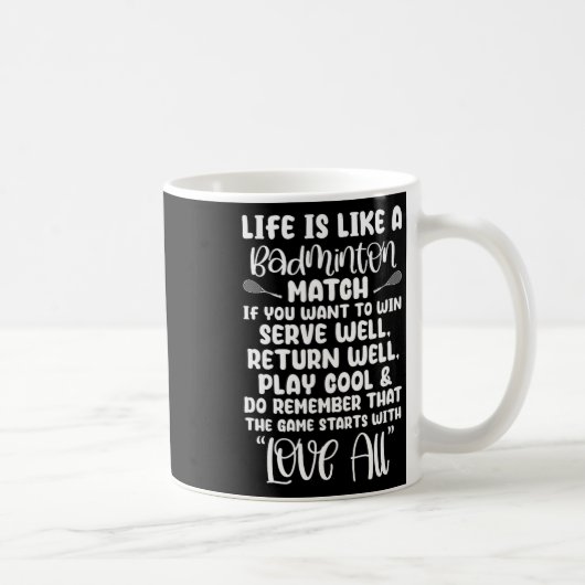Badminton Match Sport Player Racket Shuttle Games Kaffeetasse (Rechts)