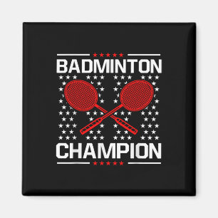 Badminton-Meister Badminton-Spieler Federball Spor Magnet