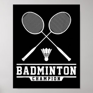 Badminton-Meister Badminton-Spieler Federball Spor Poster
