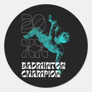Badminton-Meister Schläger Shuttle Turnier Gewinne Runder Aufkleber