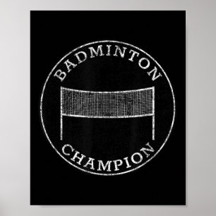 Badminton-Meister Wettbewerbsfähige Familie Hinter Poster