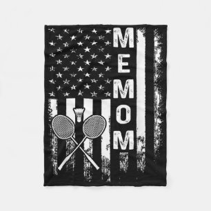 Badminton Memom Amerikanische Flagge Vintage Weihn Fleecedecke