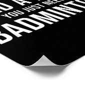 Badminton Men Women Kinder Funny Poster (Ecke)