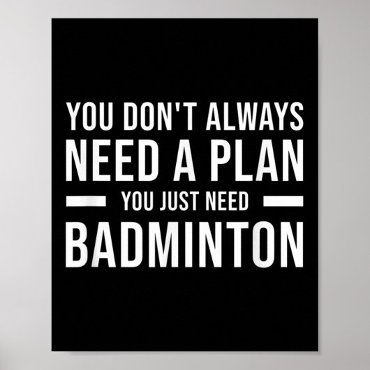 Badminton Men Women Kinder Funny Poster (Vorne)