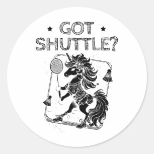 Badminton-Modus auf Shuttle-Racket Runder Aufkleber