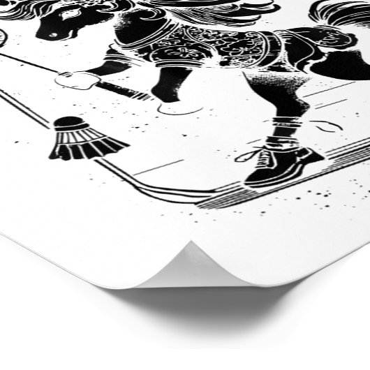 Badminton-Modus Ein Shuttle-Racket  Poster (Ecke)