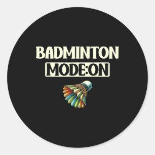 Badminton-Modus für einen lustigen bunten Shuttle Runder Aufkleber