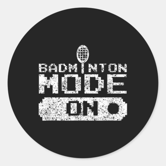 Badminton-Modus im Team-Shuttleservice Runder Aufkleber (Vorderseite)