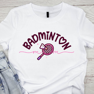 Badminton Mom Cute Sports Mom Racket and Birdie Tri-Blend Shirt