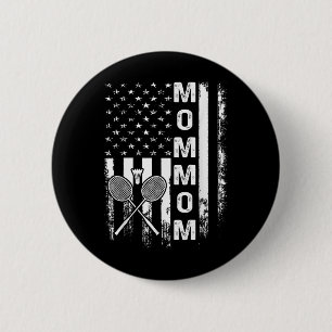 Badminton Mommom Amerikanische Flagge Vintage Weih Button