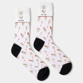 Badminton-Muster | Monogramm Socken (Rechts)