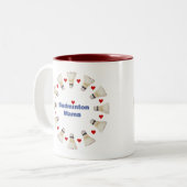 Badminton-Mutter Hearts Zweifarbige Tasse (Vorderseite Links)
