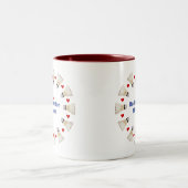 Badminton-Mutter Hearts Zweifarbige Tasse (Mittel)