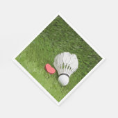Badminton Napkin Shuttlecock mit Liebe auf Grün Serviette (Ecke)