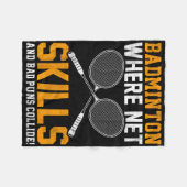 Badminton Net Skills Bad Puns Collide Badminton Pl Fleecedecke (Vorderseite (Horizontal))