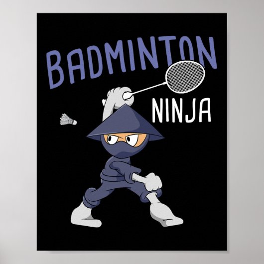 Badminton Ninja Kids Shuttle Boy Badminton Poster (Vorne)
