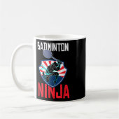 Badminton Ninja Shirt Funny Badminton Player Badmi Kaffeetasse (Links)