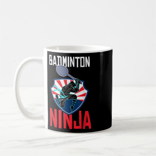 Badminton Ninja Shirt Funny Badminton Player Badmi Kaffeetasse (Links)