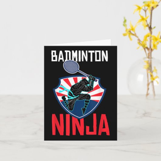 Badminton Ninja Shirt Funny Badminton Player Badmi Karte (Gelbe Blume)