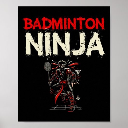 Badminton Ninja Shuttle Poster (Vorne)