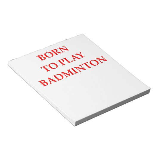 BADMINTON NOTIZBLOCK (angewinkelt)