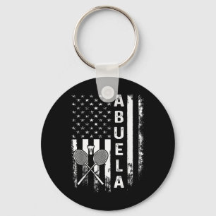 Badminton Oma Amerikanische Flagge Vintage Weihnac Schlüsselanhänger