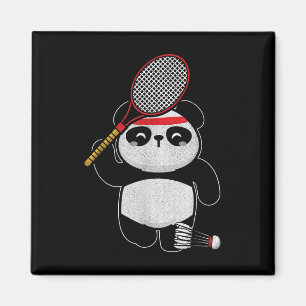 Badminton Panda Badminton Sport Spaß Shirt Magnet