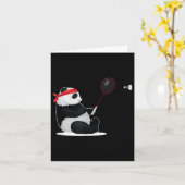Badminton Panda Funny Sweet Sport Spaß Shuttle An Karte (Gelbe Blume)
