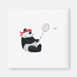 Badminton Panda Funny Sweet Sport Spaß Shuttle An Magnet