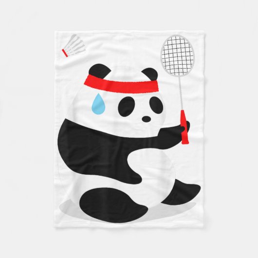 Badminton Panda Getting Sweaty Missed Fleecedecke (Vorderseite)
