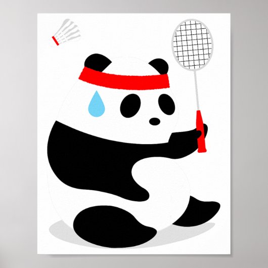 Badminton Panda Getting Sweaty Missed Poster (Vorne)